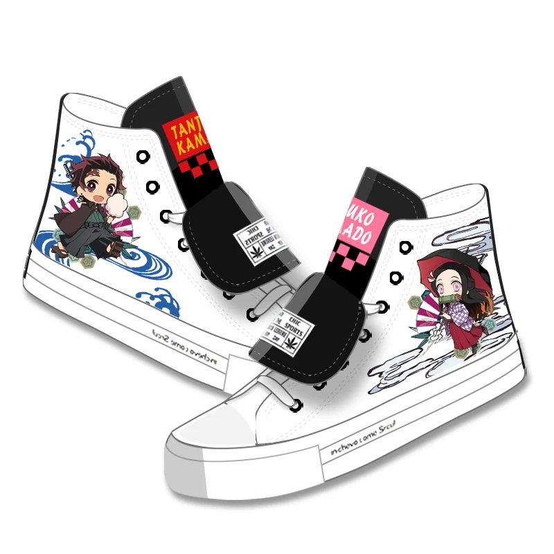 

Унисекс, рассекающий демонов: Kimetsu no Yaiba plimsolls, парусиновая обувь, веревочная обувь, обувь Kamado Tanjirou Kamado Nezuko, повседневная обувь