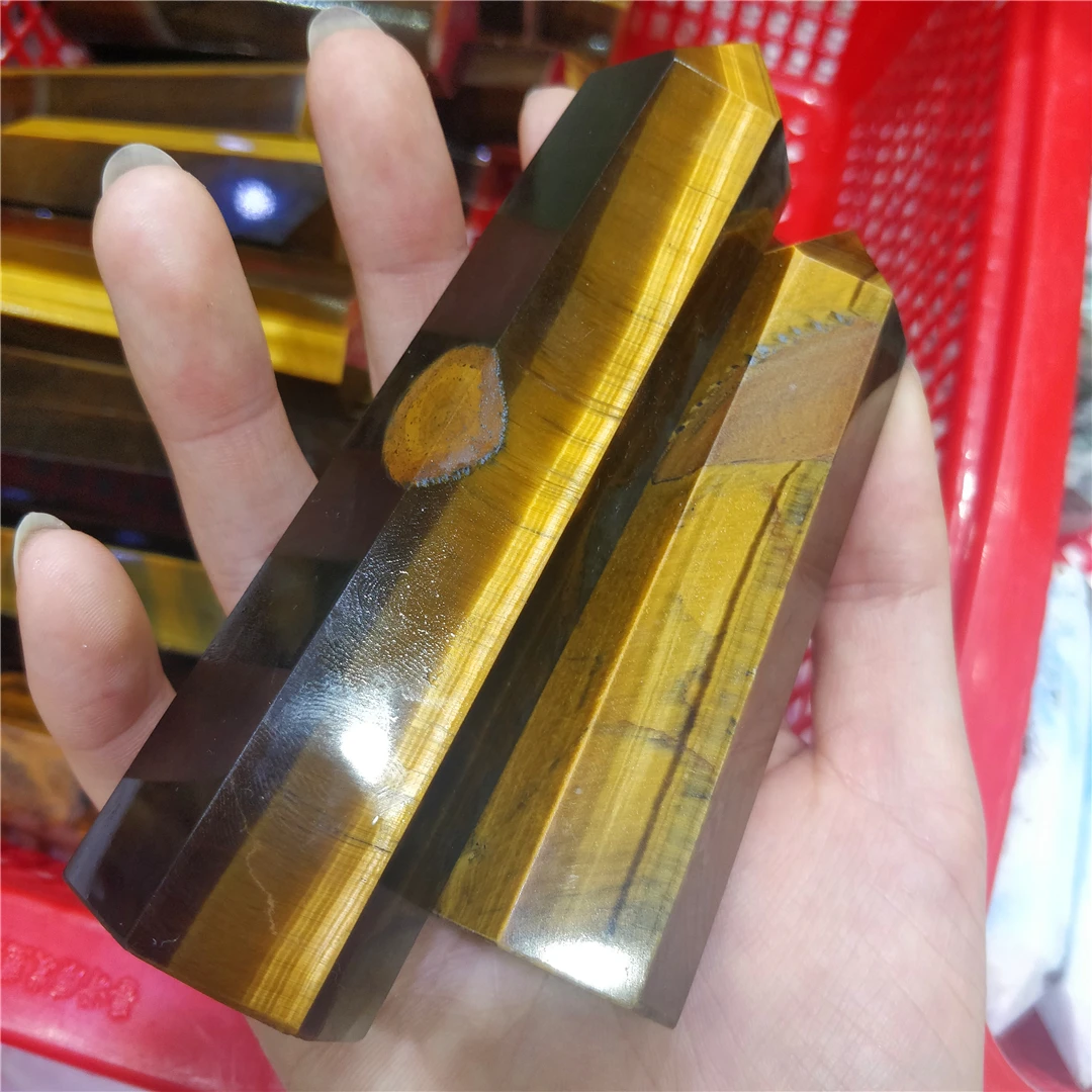 

Natural High Quality Yellow Tiger Eye Stone Magic Crystal Column Quartz Mineral Polished Points Bedroom Decor Salon Healing Wand