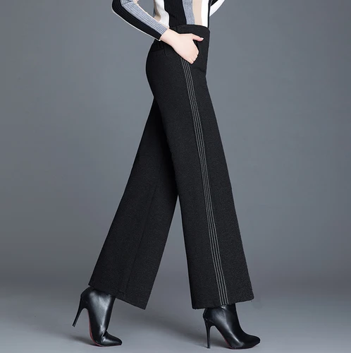 

Office Lady Solid High Waist Wide Leg Pants Womans Pants Fashionable Elegant Korean Style Women Fashion Women Clothes 2019