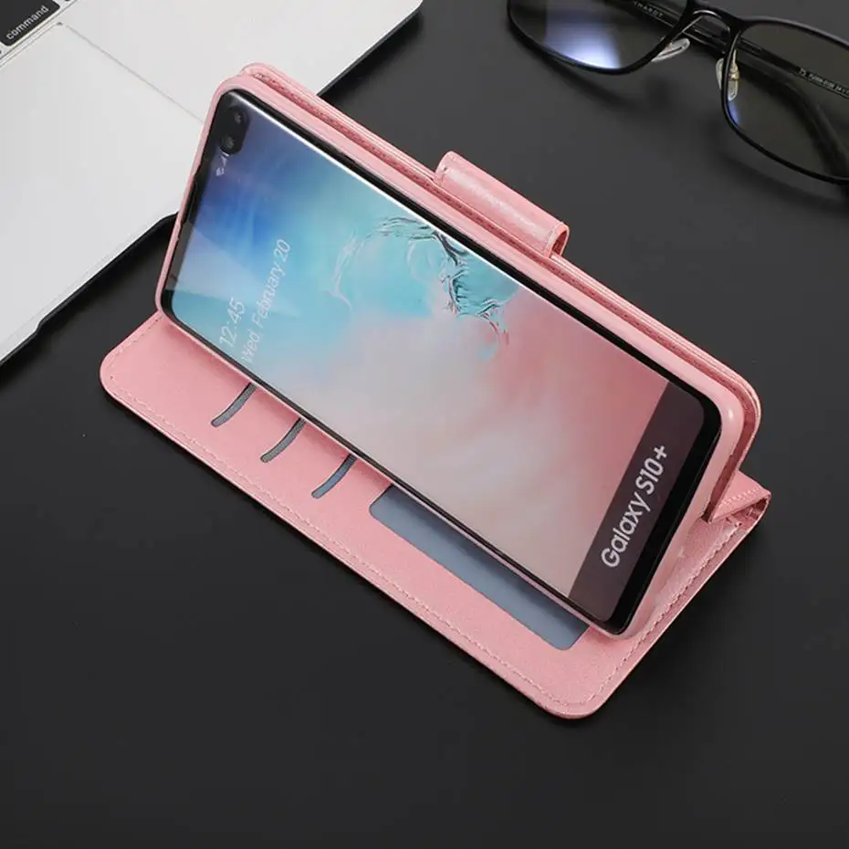 Кожаный чехол с откидной крышкой для samsung Galaxy S10 E S9 J4 J6 A7 A6 плюс A10 A20 E A30 A40 A50 A70 милый кошелек с котами чехол для телефона