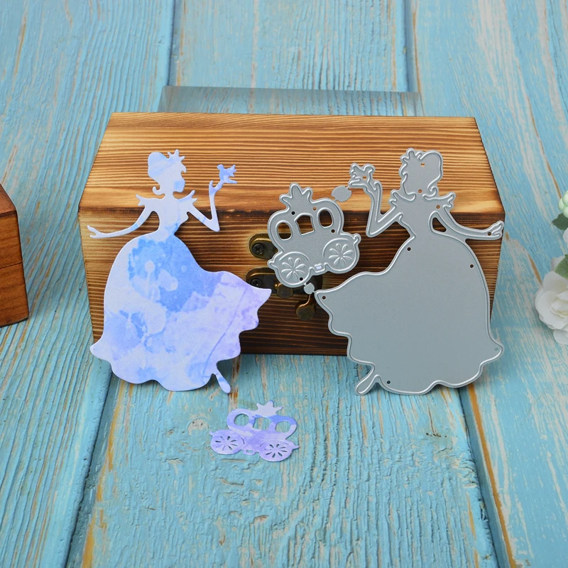 Красота девушка металлический Трафаретный вырубной штамп Pumpkin Car принцессы