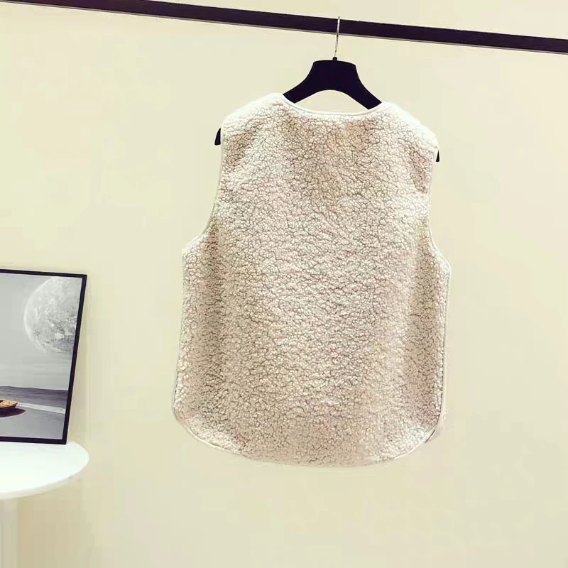 Жилет из меха ягненка для женщин Осень зима 2020 новый модный плюшевый жилет с