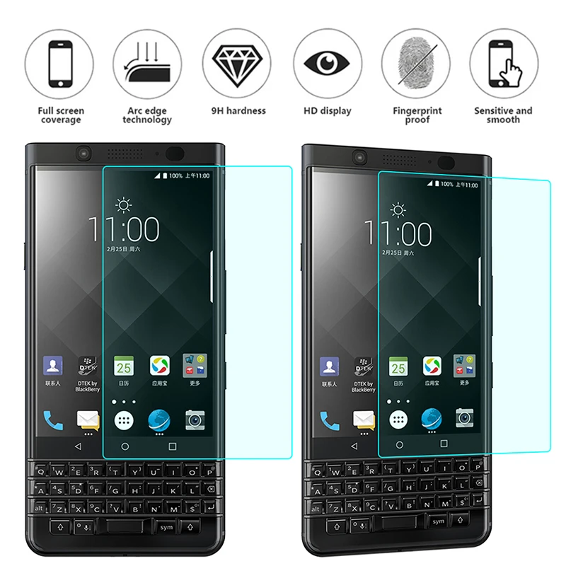 

2.5D Screen Protector for Blackberry Keyone Tempered Glass Guard High Quality Full Screen Cover 9H Hardness Protective Coverage
