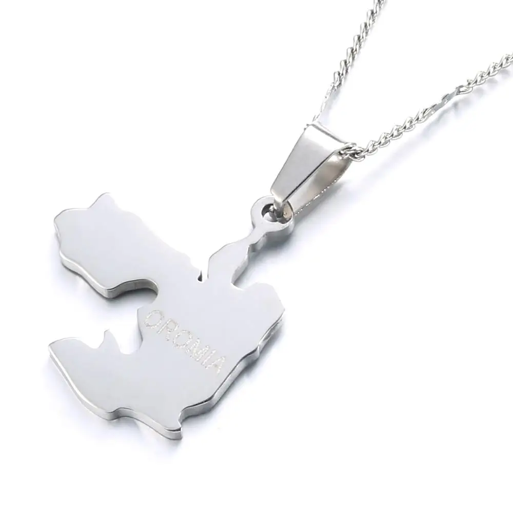 Ожерелья подвески из нержавеющей стали с картой оромии золотого цвета ожерелья