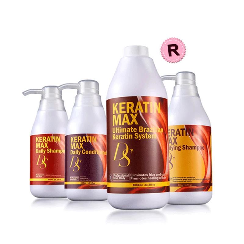 DS Max 12% Formalin Brazilian Keratin Treatment Set +500ml Purifying Shampoo+300ml Daily Shampoo And Conditioner For Hair Salon