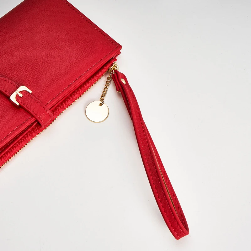 Женский Длинный кошелек с ремешком на запястье Дамский клатч несколькими