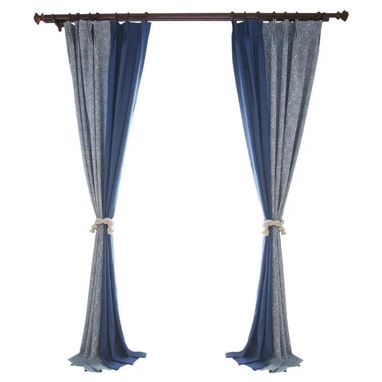 

New American Solid Color Dark Flower Curtains Blackout Curtains for Bay Windows In Living Room and Bedroom Balcony