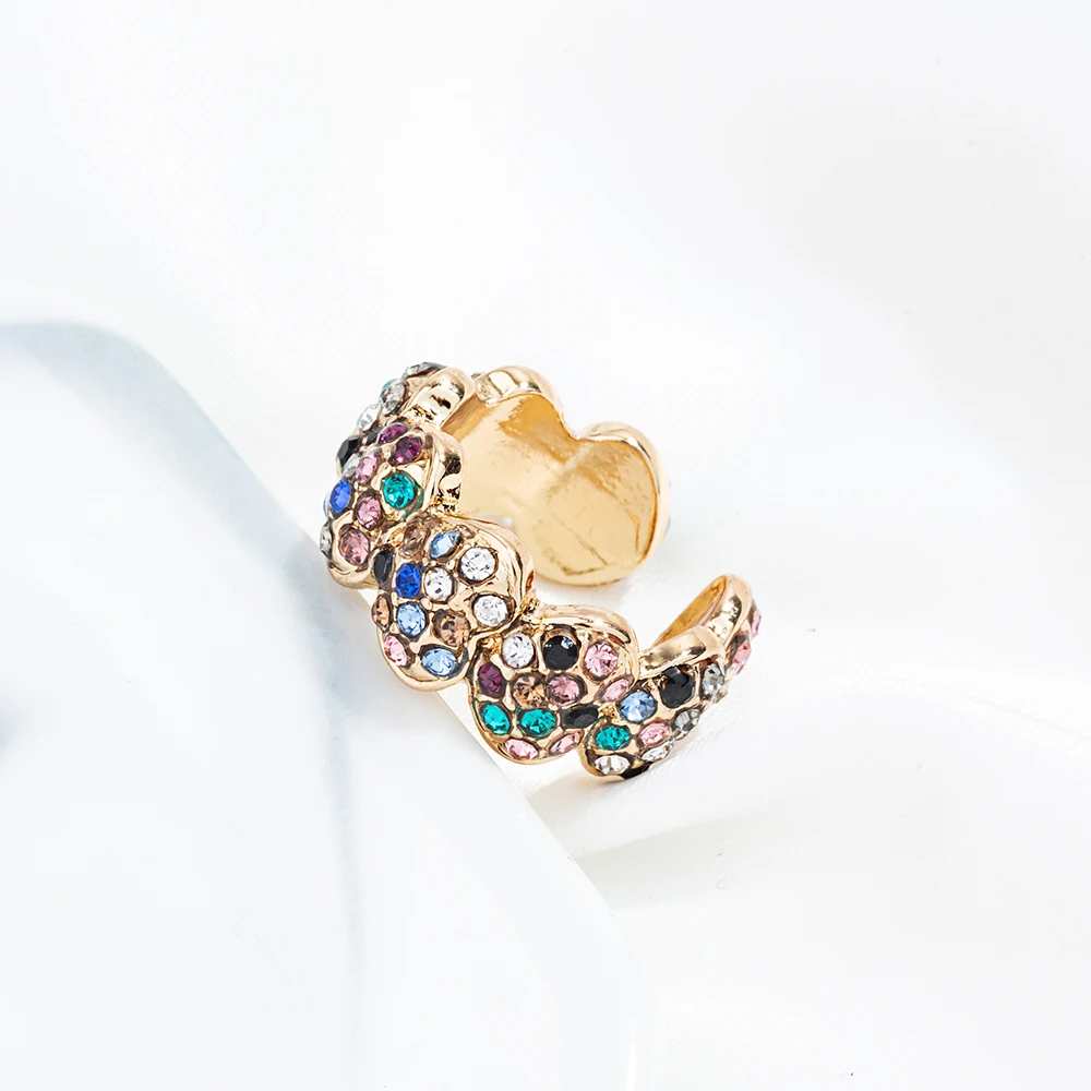 Multicolor C-Shape No Pierced Small Earring for Women Crystal Hollow Ear Cuff Bridal Wedding Clip Jewelry Earcuffs | Украшения и