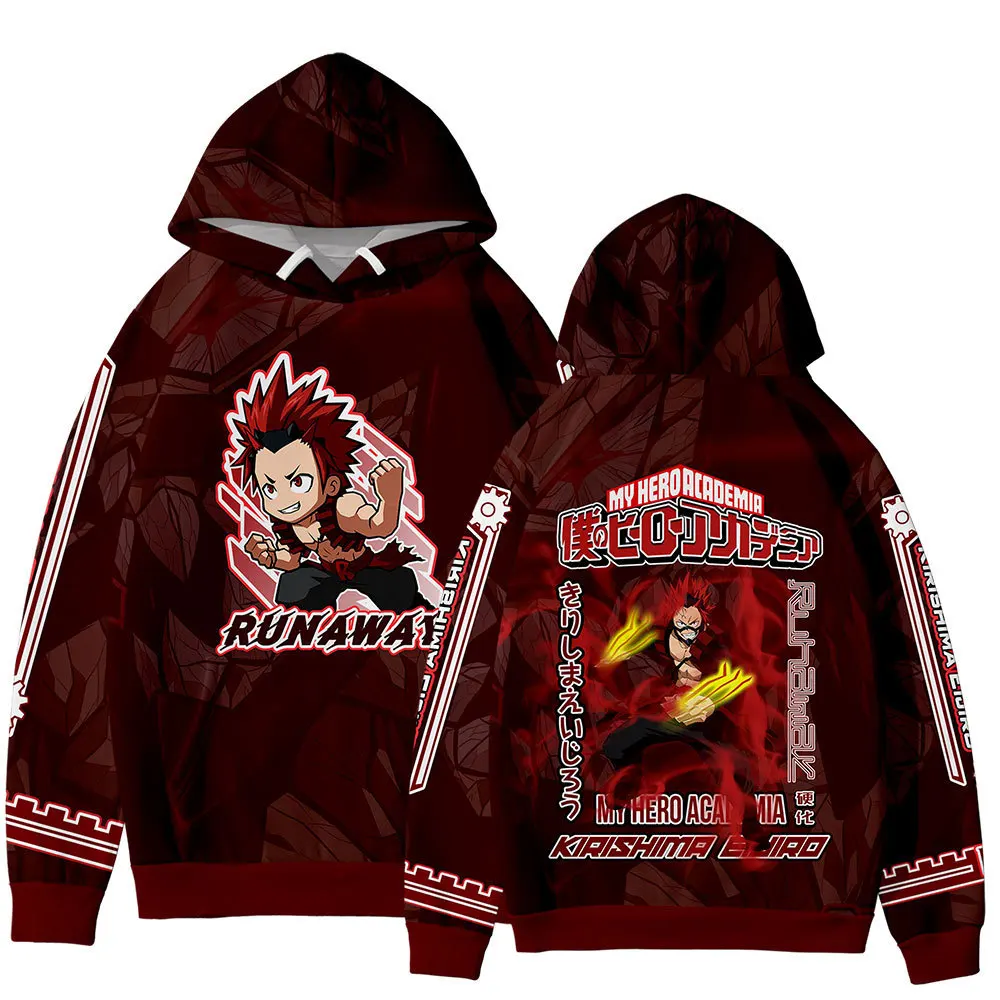 

Japan Anime My Hero Academia Kirishima Eijiro Cosplay Costume 3D Print Oversized Women/Men Hoodies Sweatshirts Casual Sportswear
