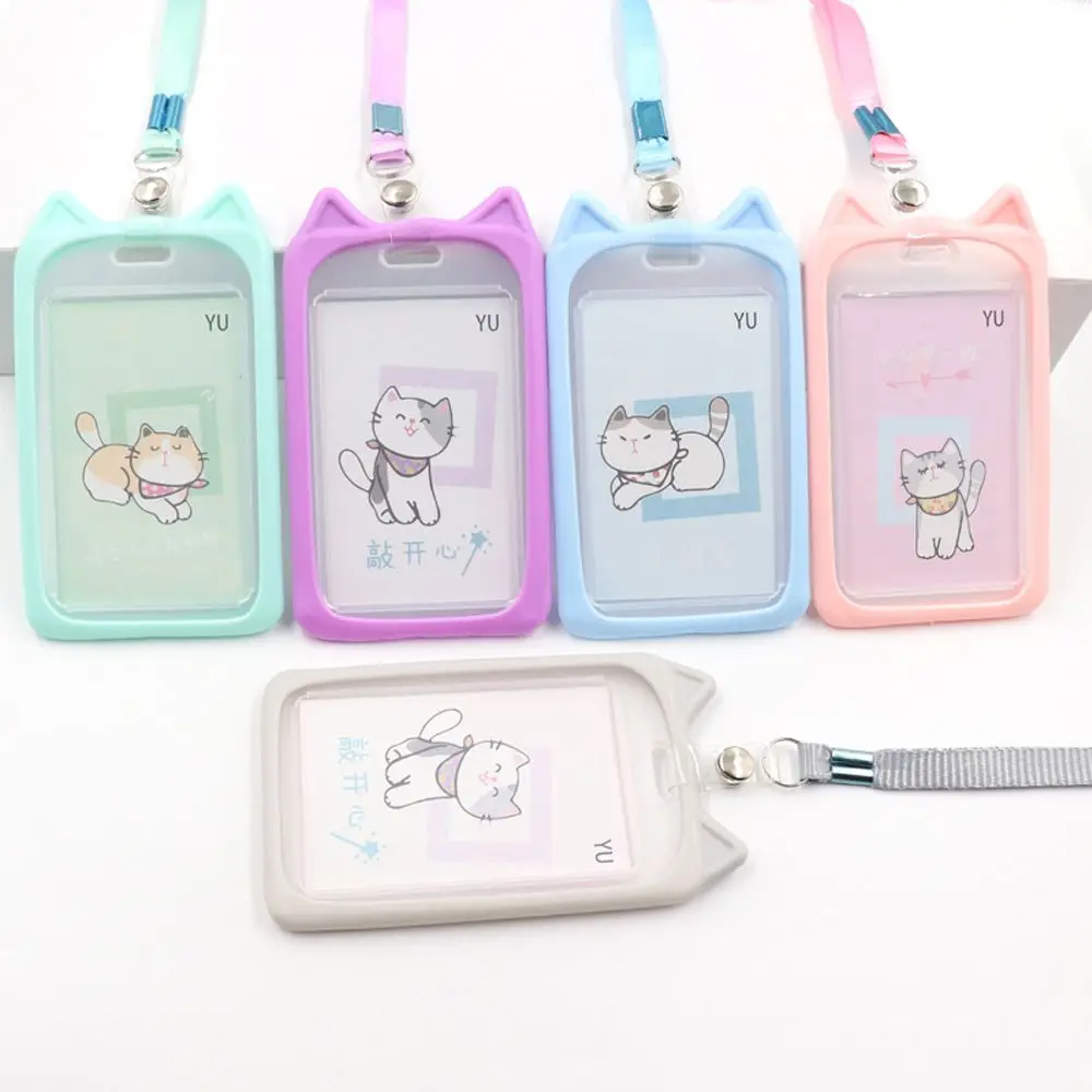 1PC Kids Gift Cartoon Cat Identity Bank Card Holder Credit Cover Case Bus ID Sleeve | Багаж и сумки