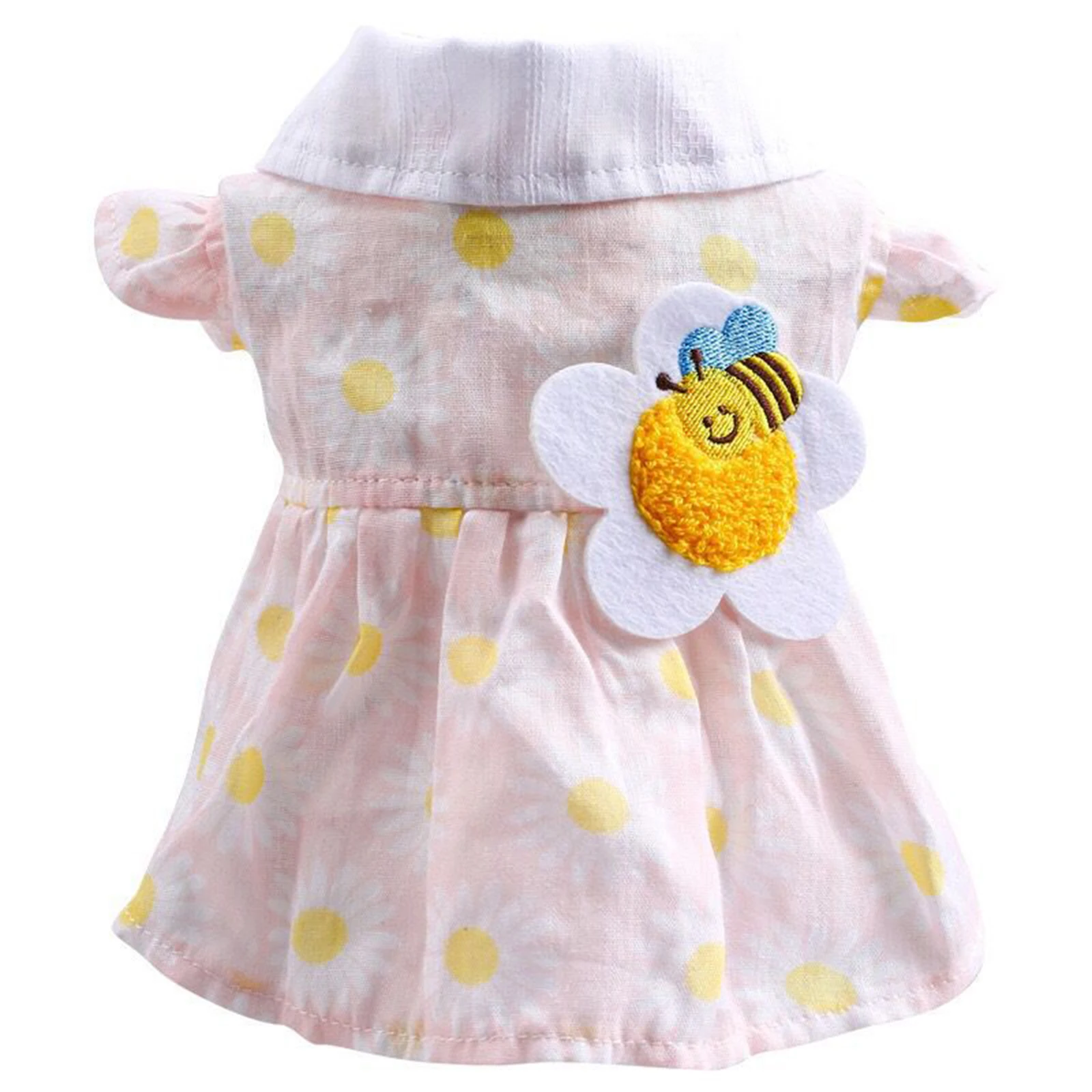 

Pet Dress Pet Summer Apparel Bee Floral Quick Release Snaps Two-Legged Dress For Cats Small Dogs Photography Party Dress Up