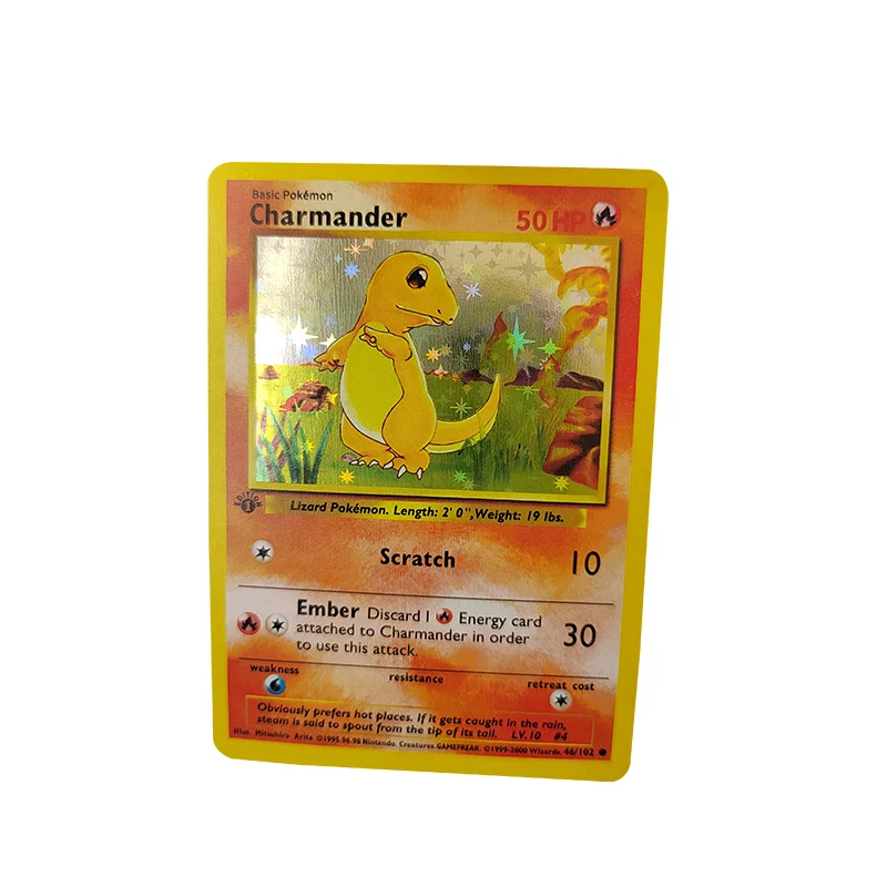 7PCS/Set Anime Pokemon Flash Cards 1996 First Edition Charmander Vulpix Beedrill Tangela Arcanine Dragonair Game Collection Card - купить по