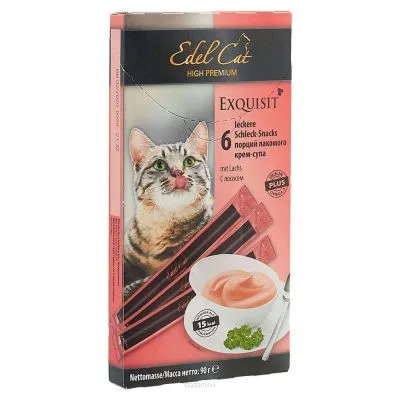 Лакомство для кошек Edel Cat, крем-суп лосось, 6шт