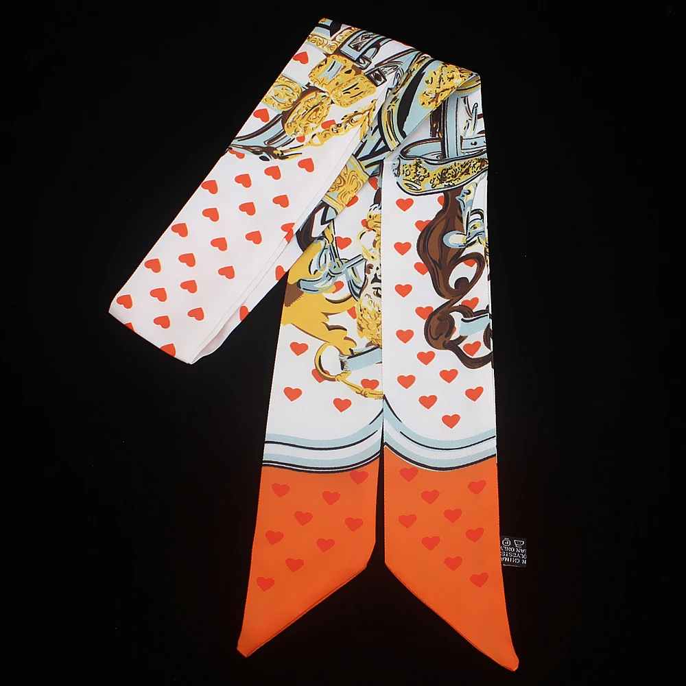 Новинка Весна 2022 Модный женский саржевый длинный шелковый шарф с пряжкой и