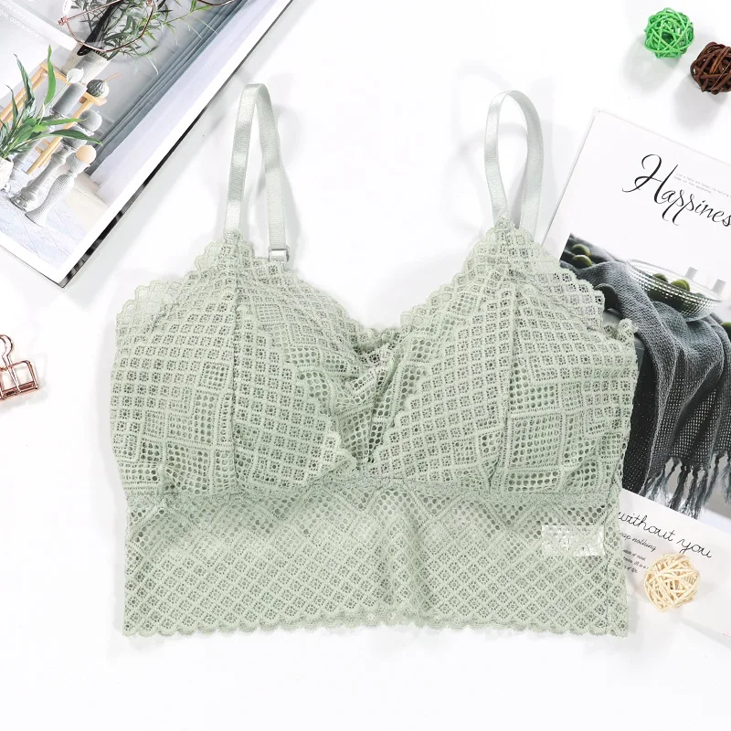 Новый кружевной сексуальный бюстгальтер женский без косточек с запахом на груди