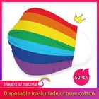 10pcs100pcs200pcs одноразовая маска с принтом радуги, 3-слойная Нетканая пыле дышащий ухо для Цвет красная маска для взрослых