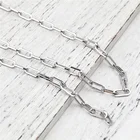 Соединительные Кабельные цепи для скрепок, 2 метра, Железный сплав Серебристый Овальный, 14-7 мм, для изготовления ювелирных изделий, для ожерелья, браслета