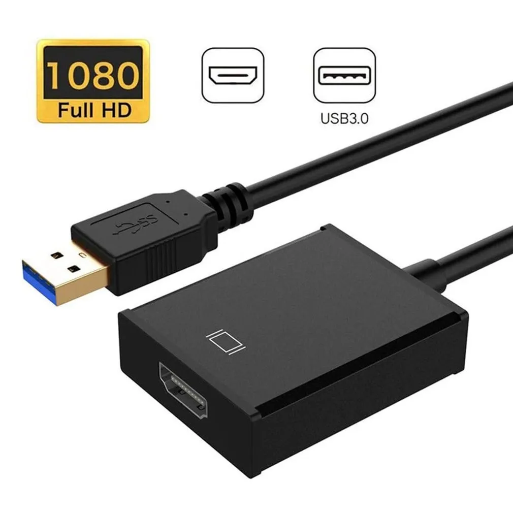 

USB 3.0 To HDMI-compatible female Audio Video Adaptor Converter Cable For Windows 7/8/10 PC USB 3.0 To Converter Dropshipping