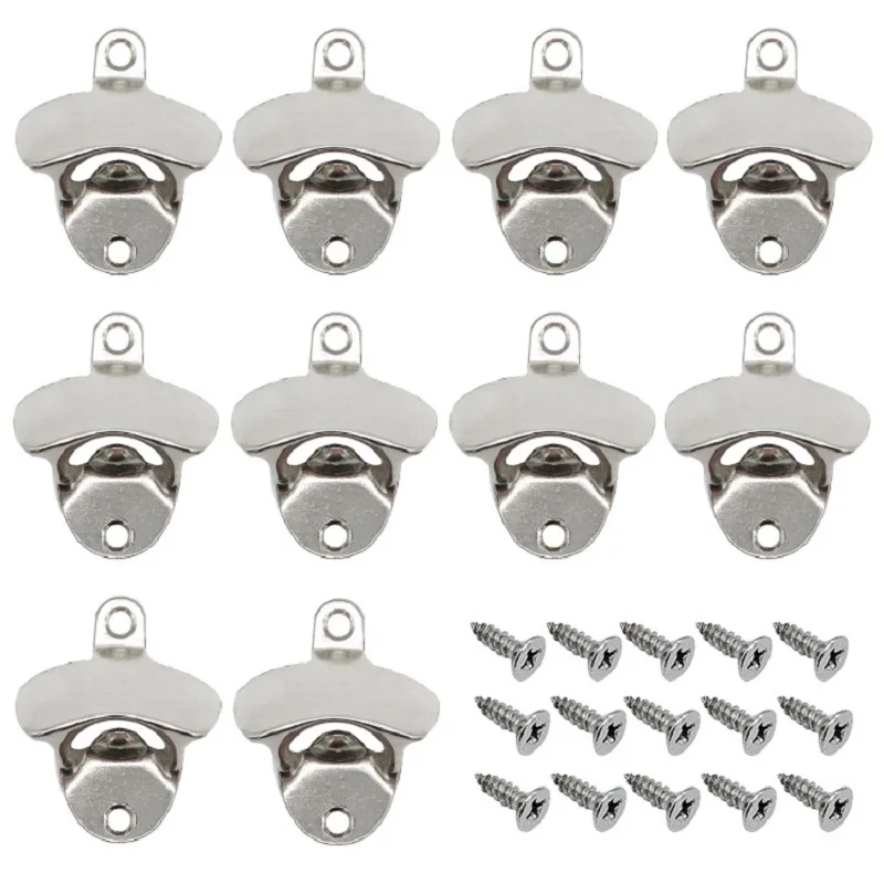 10 pack retro bottle opener wall mounted zinc alloy bar beer openers tools with screws three colors avaliable kitchen gadgets free global shipping