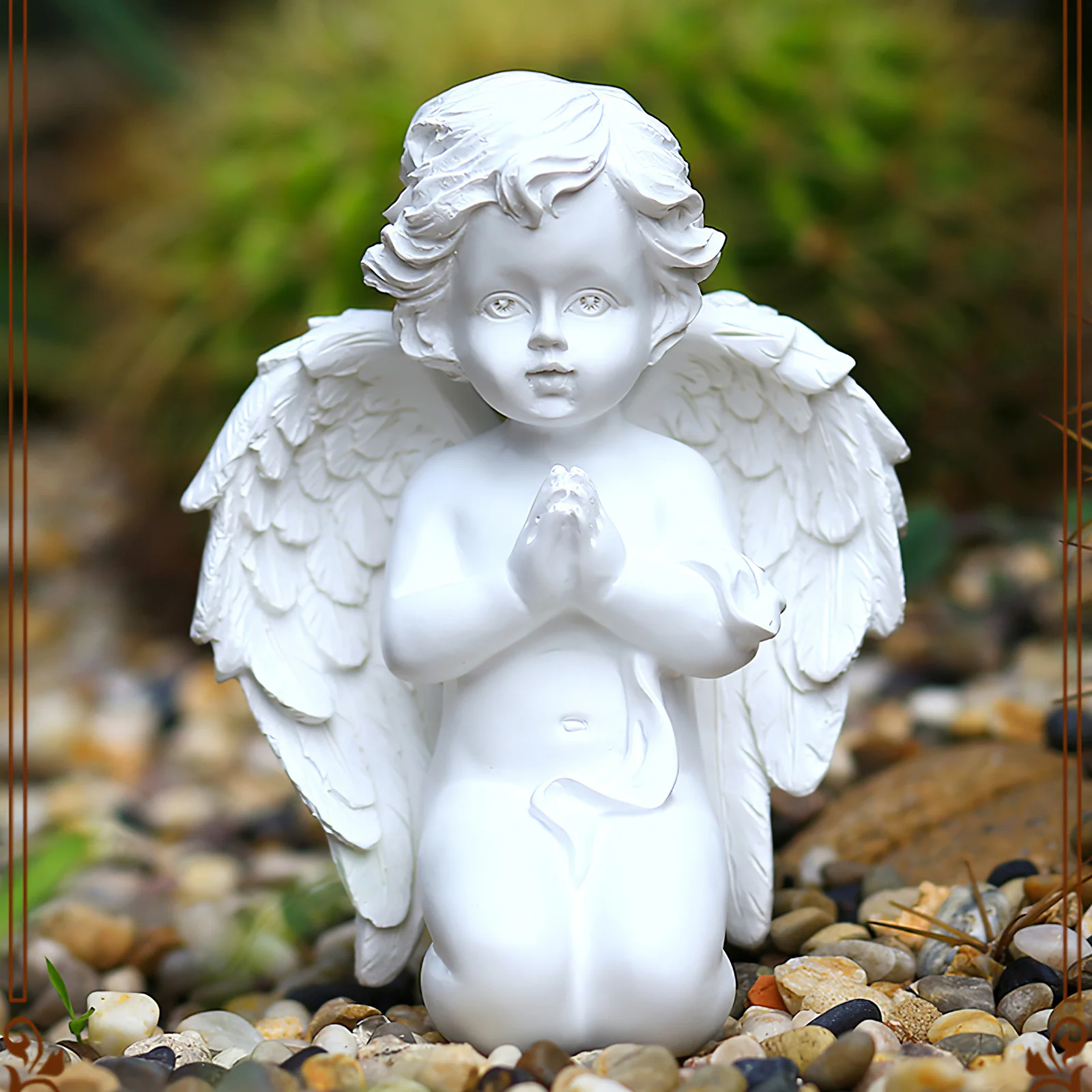 

Kneeling Angel Figurines Praying Cherub Statues Resin Angel Miniatures Ornament Indoor Home Garden Decoration Sculpture Gift