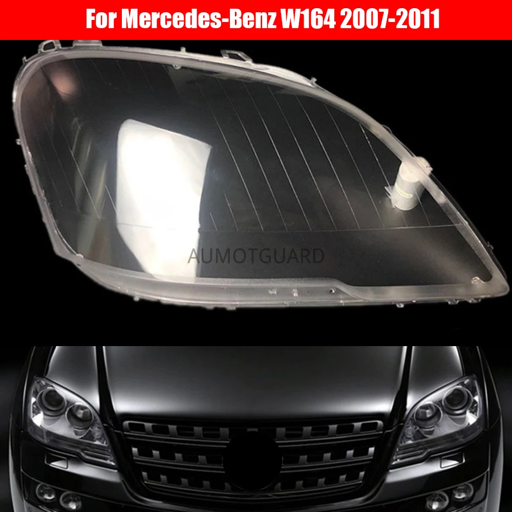 Car Headlight Cover for Mercedes-Benz W164 ML400 450 ML350 ML320 500 2007-2009 2010 2011 Headlamp Lens Replacement Auto Shell