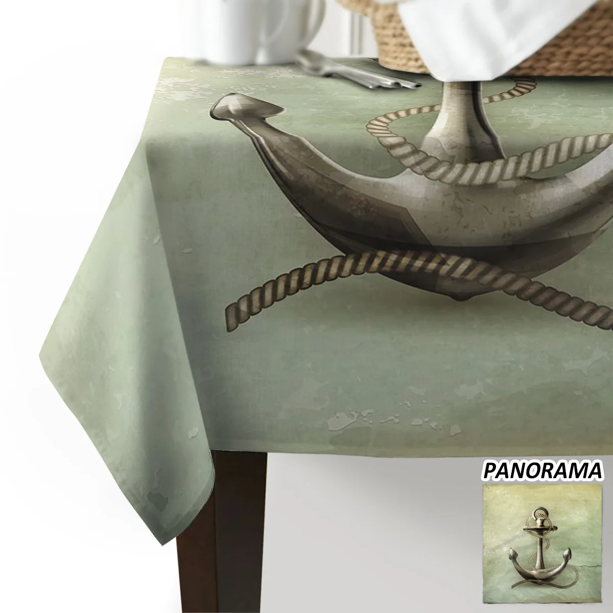 Якорь Ретро Живопись скатерти элегантные девушки мужчины столовая ужин Пикник