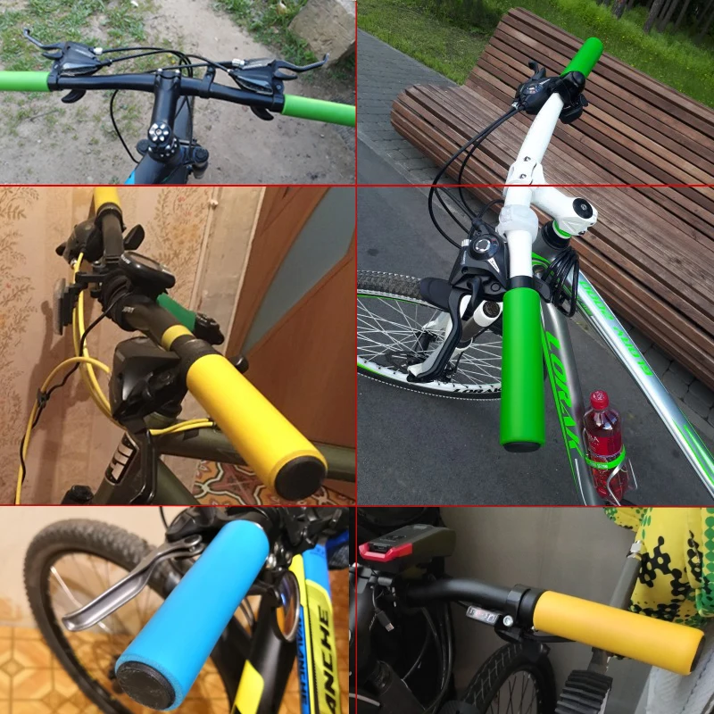 

Roidismtor 2pcs Super Soft Bicycle Handle Bar Grips Cycling Bike Grips Sponge Glue Bicycle Handlebar Anti-skid Shock-Absorbing