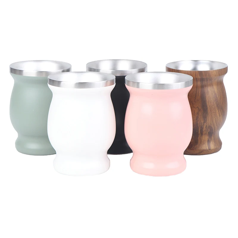 

Yerba Mate Cup 304 Stainless Steel 8oz Argentine Yerba Mate Gourd With Bombillas