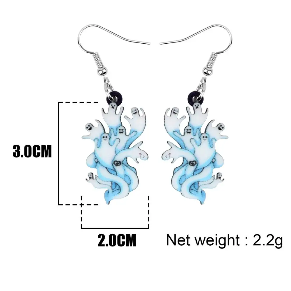 Bonsny акриловые серьги-подвески в форме капли для женщин и девочек на Хэллоуин