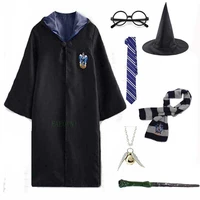 men women kids ravenclaw robe cloak shirt scarf cosplay witch hooded cloak pastor master halloween costume