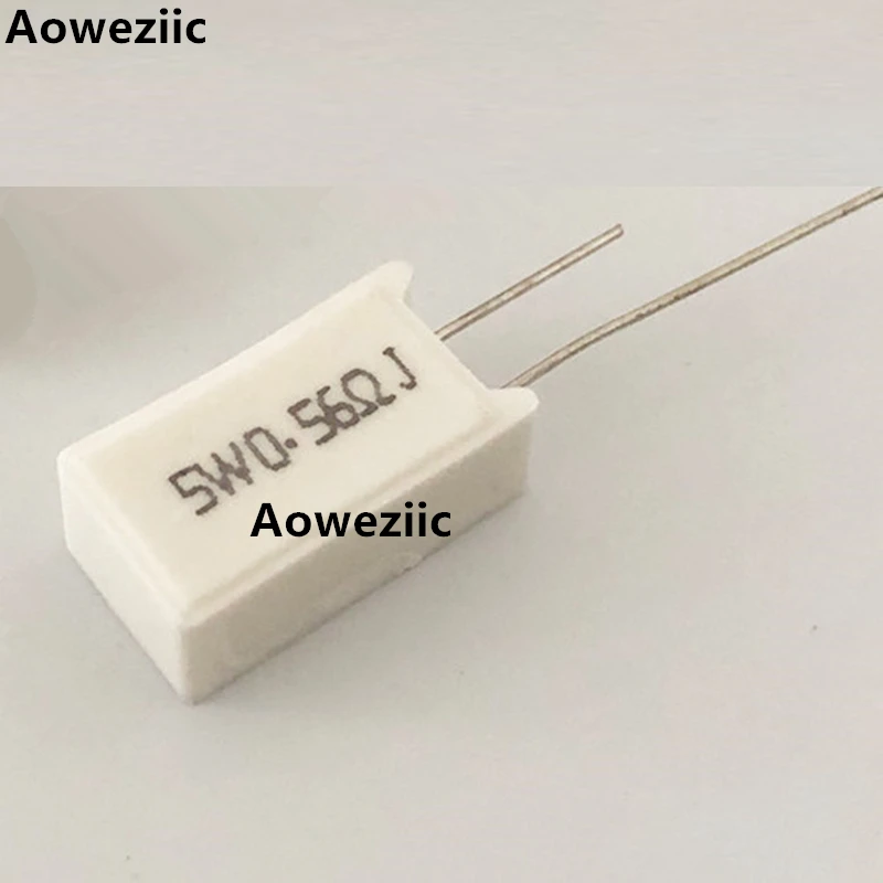 

(10pcs/lot) 5W 0.56 ohm +/-5% Vertical cement resistor / 5WR56J ohm 5% Cement resistance / 5W0.56RJ Ceramic resistor 5W0.56ΩJ