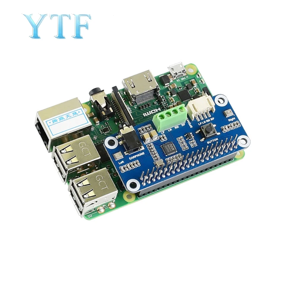 Плата расширения аудио модуля Raspberry Pi 4B 3B + WM8960 стереокодек динамик с маленьким