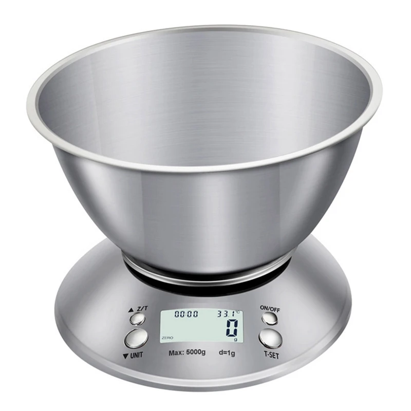 

Digital Kitchen Scale for Cooking and Baking,Multifunction Food Scales with Removable Bowl 2.15L Liquid Volume 11Lb/5Kg