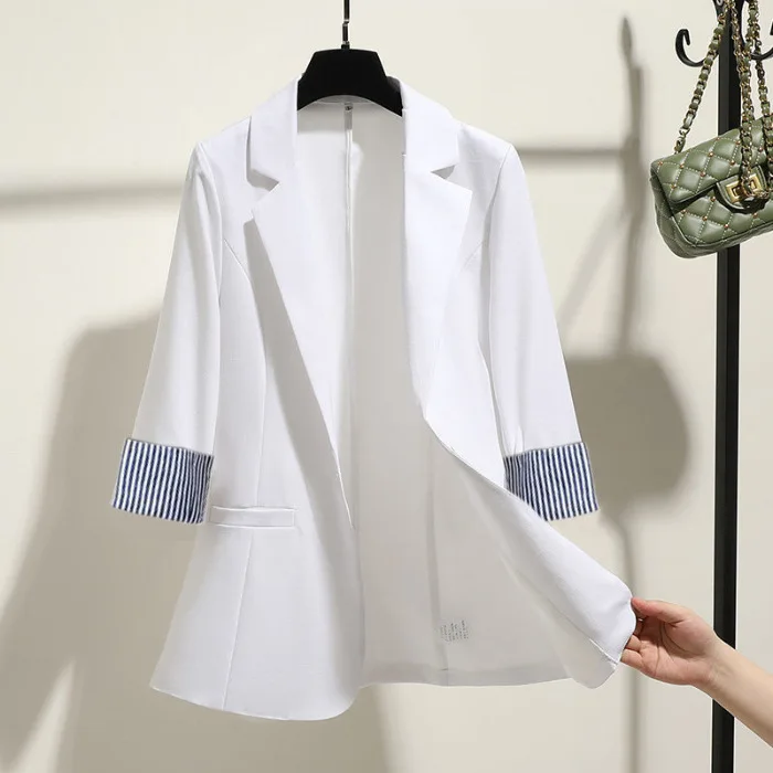

Commuter style suit jacket women's autumn Korean style slim drape thin temperament suit large size top trend Traje de una pieza