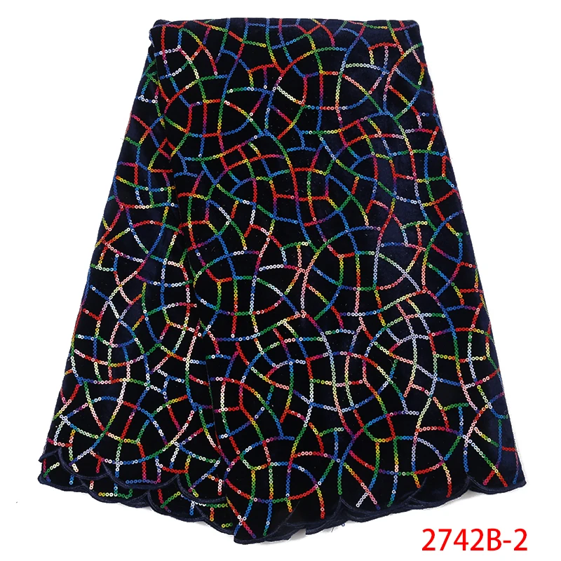 Лидер продаж 2020 высококачественное Африканское бархатное кружево с блестками