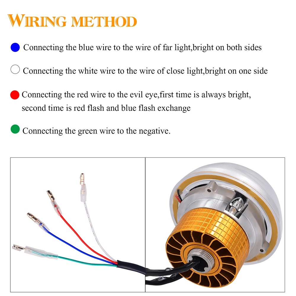 WUPP мотоциклетные лампы для фар 1200лм/Вт Встроенная Двойная диафрагма Вихрь 30 Вт