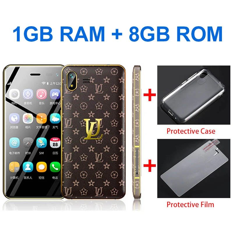 Brown 8GB ROM U2 3," Мини сенсорный android 8,1 маленький мобильный телефон MTK6739 Четырехъядерный 4G смартфон с двумя sim-картами разблокированные сотовые телефоны - Цвет: Brown 8GB ROM