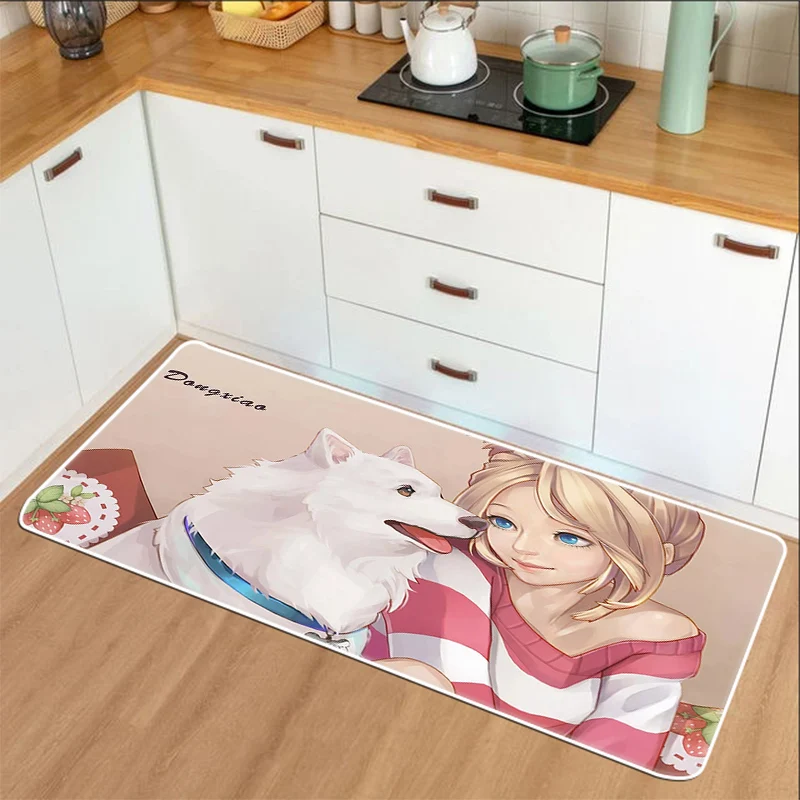 

Kawai Cute Cartoon Dog Bathroom Kitchen Carpet Hallway Floor Mat House Home Doormat Rug Living Room Bath Mats Anti-Slip Hogar