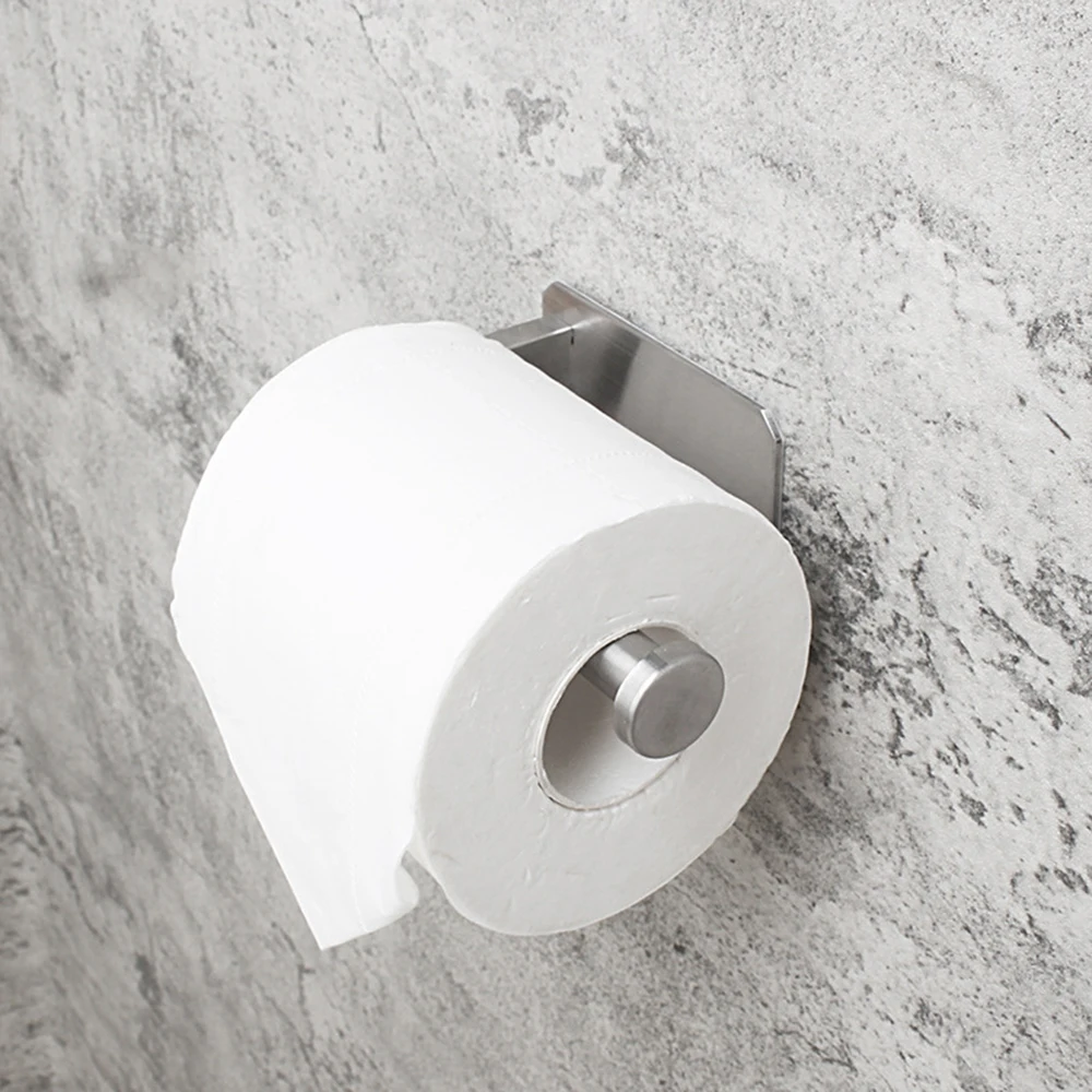 

Toilet Paper Towel Holder Stainless Steel Bathroom Kitchen Roll Paper Holder Self Adhesive Wall Mount WC Paper Holder