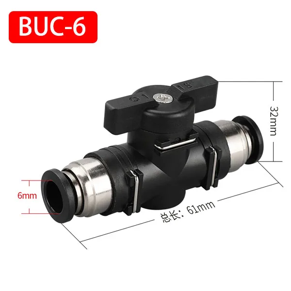 

Черный пневматический быстроразъемный соединитель BUC 4 мм 6 мм 8 мм 10 мм 12 мм