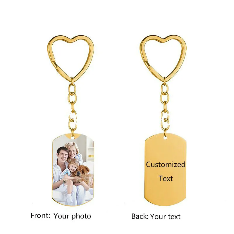 Personalized Name Custom Photo Key chains Women Heart Shaped Car Bag Keychain Wallet Nameplate Key Chain Best Friend Gift