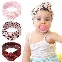 3pcs leopard dot print baby cotton turban bebes bandeau newborn soft headbands infant snail donut headwrap little girls headwear