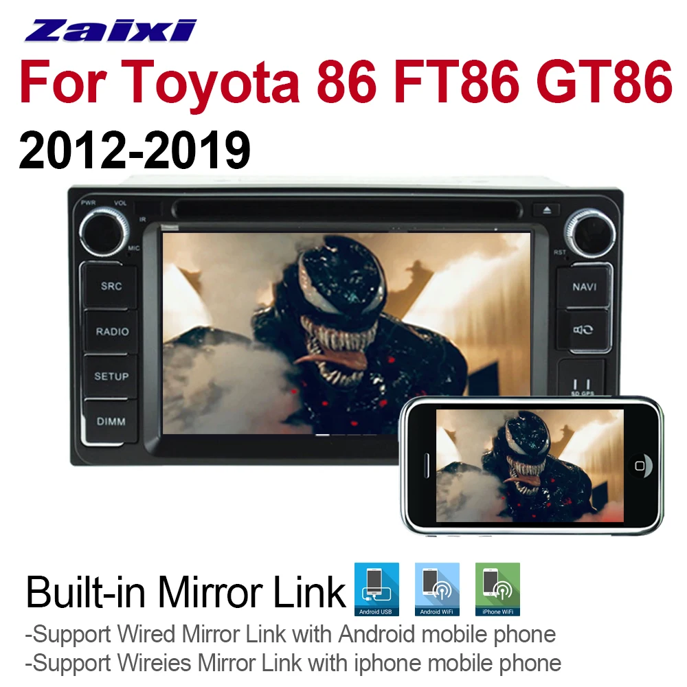 ZaiXi для Toyota 86 FT86 GT86 2012 ~ 2019 2 DIN Автомобильный Android 9 GPS навигация Мультимедийная