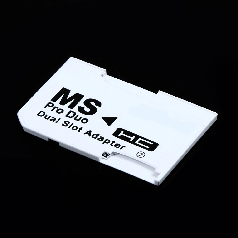 

Dual Slot Memory Card Adapter Micro SD SDHC Cards Converter Micro SD TF to Memory Stick MS Pro Duo for PSP Card White Games Case