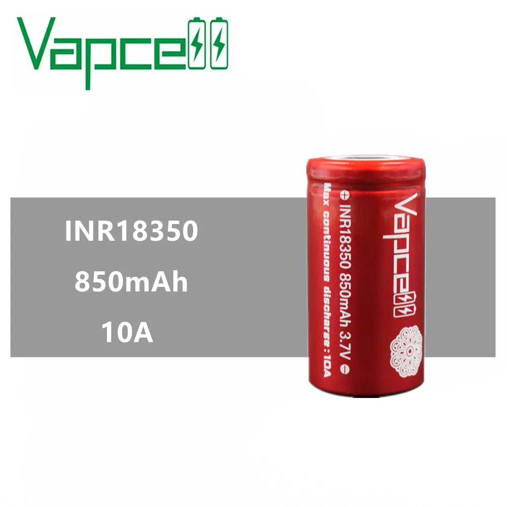 1 шт. литиевая мини батарея Vapcell 18350 850 мАч 10 А 3 7 в|Перезаряжаемые батареи| |