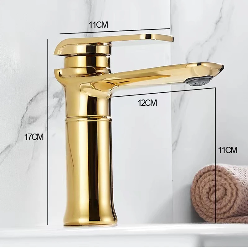 

White/Gold Basin Faucets Brass Single Handle Modern Bathroom Mixing Faucet Deck Mounted Cold Hote Water Crane Sink Taps Torneira