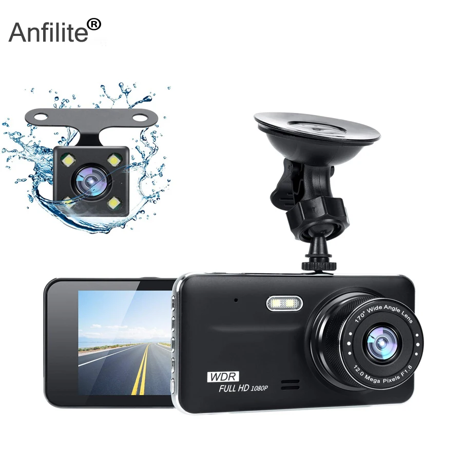 

Anfilite 4.0" Car Dvr Camera FHD 1080P Dash Cam Auto Registrator Dual Lens Night Vision With parking monitor Video Recorder