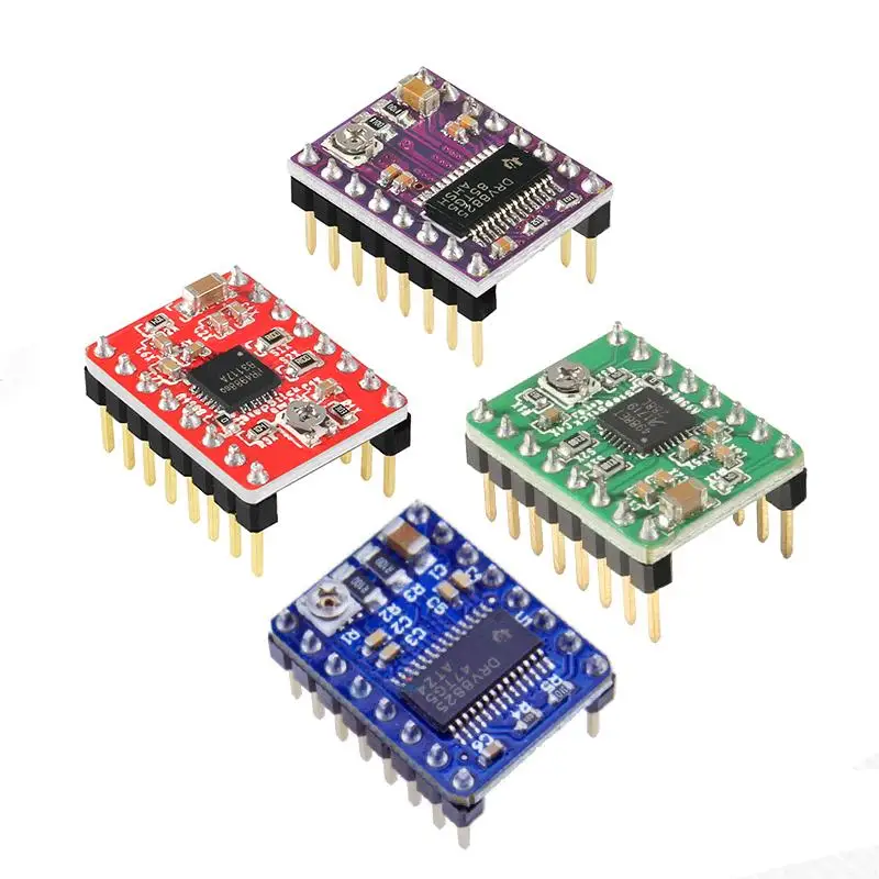 

Драйвер шагового двигателя A4988 DRV8825 с радиатором, запчасти для 3D-принтера, переноска StepStick Reprap RAMPS 1,4 1,5 1,6 MKS GEN V1.4 плата