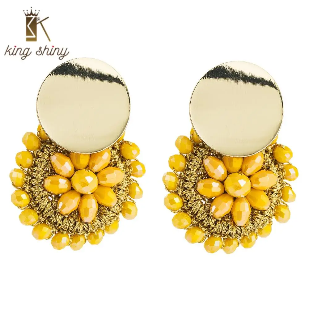 

2020 Bohemian Fashion Crystal Statement Drop Earrings for Woman New Baroque Dangle Earrings Oorbellen Earrings Jewelry for Woman