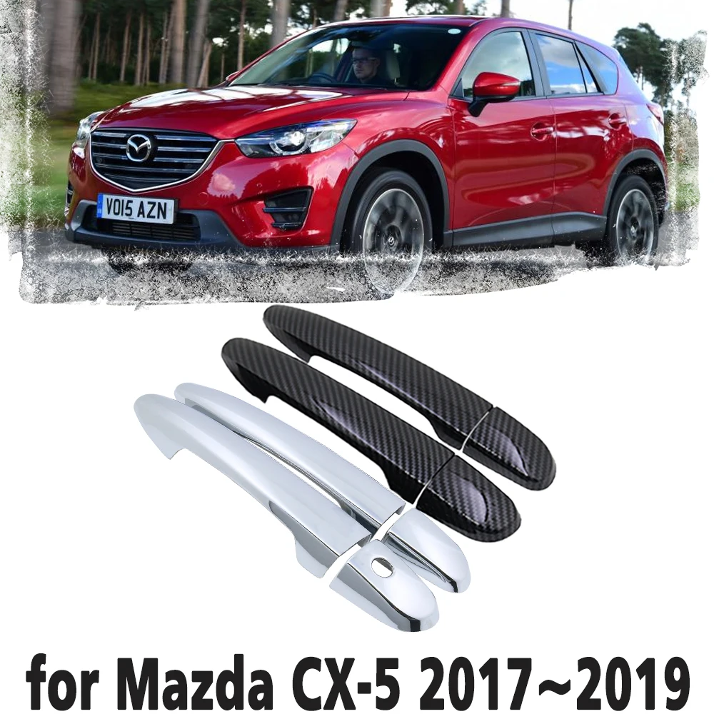 

Black Carbon Fiber Car handle Or ABS Chrome Door Handles Cover for Mazda CX-5 CX5 CX 5 2017 2018 2019 Car Accessories Cap